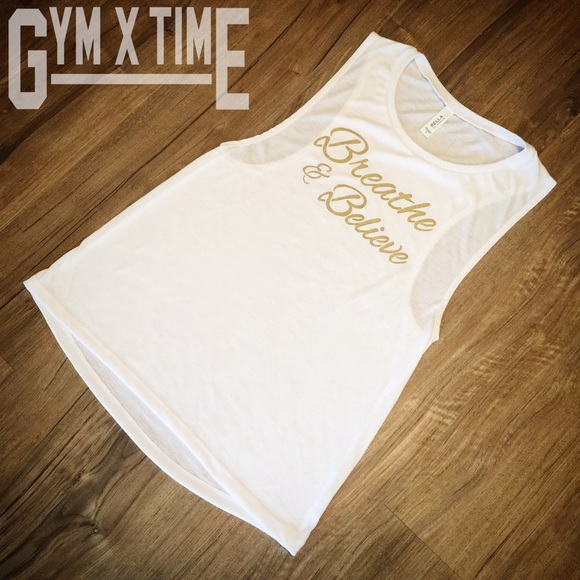 đź”¶NEWđź”¶ "Breathe & Believe" Muscle Tee by GYMXTIME - Picture 2 of 5